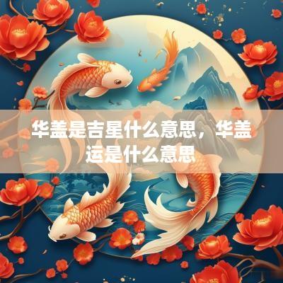 华盖是吉星什么意思，华盖运是什么意思