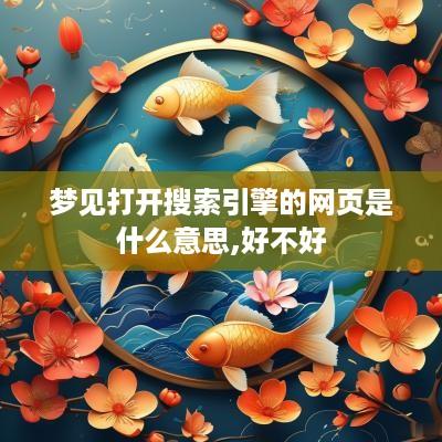 梦见打开搜索引擎的网页是什么意思,好不好