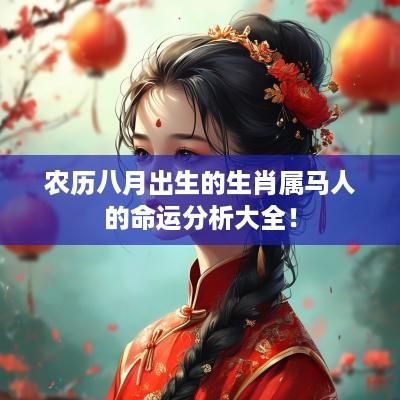 农历八月出生的生肖属马人的命运分析大全！