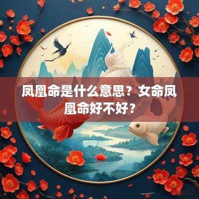 凤凰命是什么意思？女命凤凰命好不好？