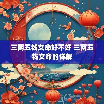 三两五钱女命好不好 三两五钱女命的详解