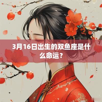 3月16日出生的双鱼座是什么命运？