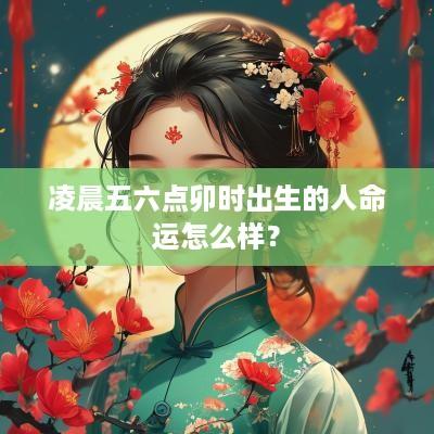 凌晨五六点卯时出生的人命运怎么样？
