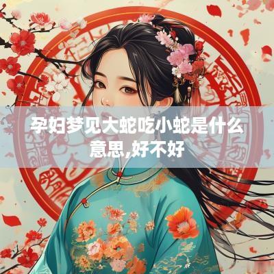 孕妇梦见大蛇吃小蛇是什么意思,好不好