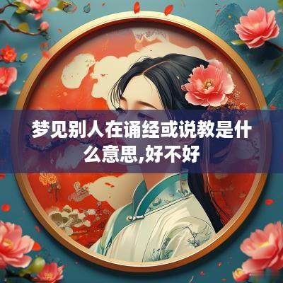 梦见别人在诵经或说教是什么意思,好不好
