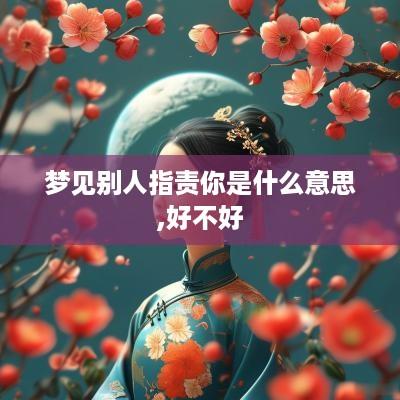 梦见别人指责你是什么意思,好不好