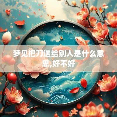 梦见把刀送给别人是什么意思,好不好