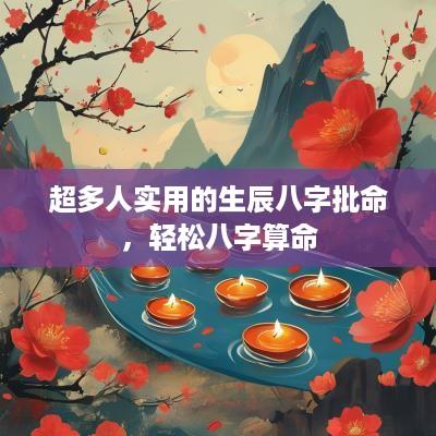 超多人实用的生辰八字批命，轻松八字算命