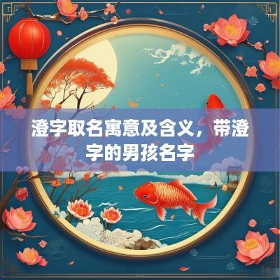 澄字取名寓意及含义，带澄字的男孩名字
