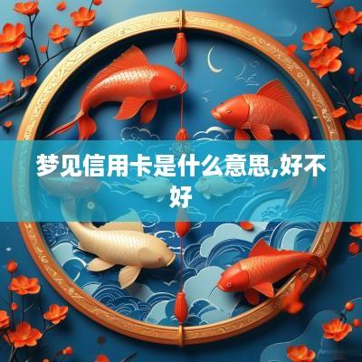 梦见信用卡是什么意思,好不好