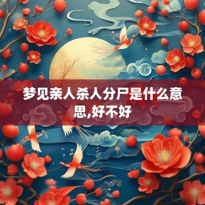 梦见亲人杀人分尸是什么意思,好不好