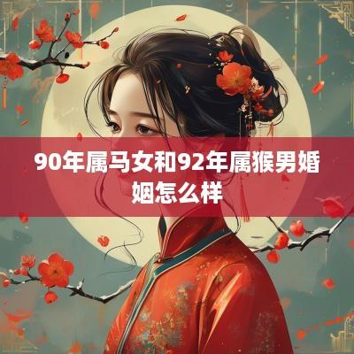90年属马女和92年属猴男婚姻怎么样
