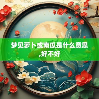 梦见萝卜或南瓜是什么意思,好不好
