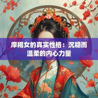 摩羯女的真实性格：沉稳而温柔的内心力量