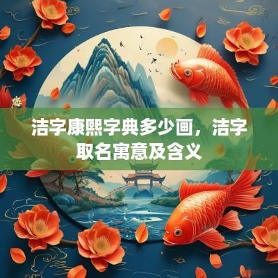 洁字康熙字典多少画，洁字取名寓意及含义