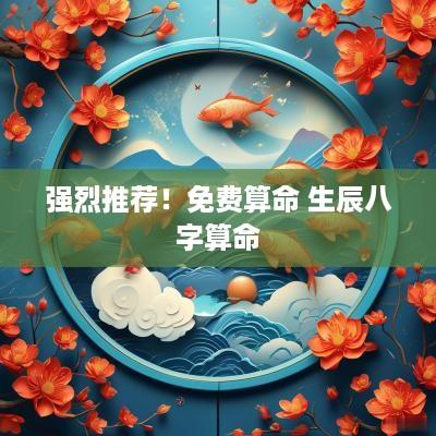 强烈推荐！免费算命 生辰八字算命
