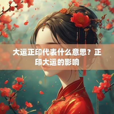 大运正印代表什么意思？正印大运的影响