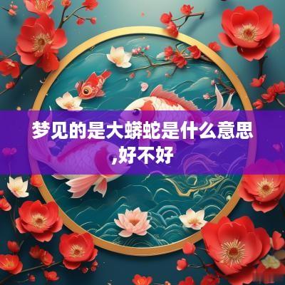 梦见的是大蟒蛇是什么意思,好不好