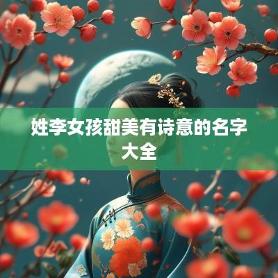 姓李女孩甜美有诗意的名字大全