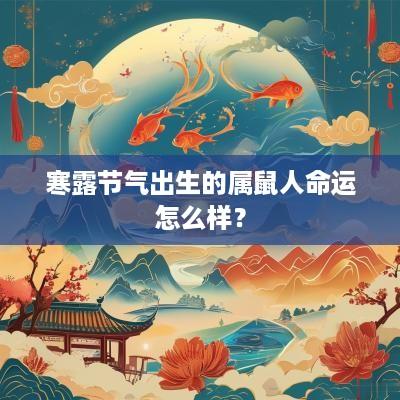 寒露节气出生的属鼠人命运怎么样？