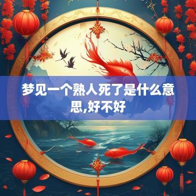 梦见一个熟人死了是什么意思,好不好
