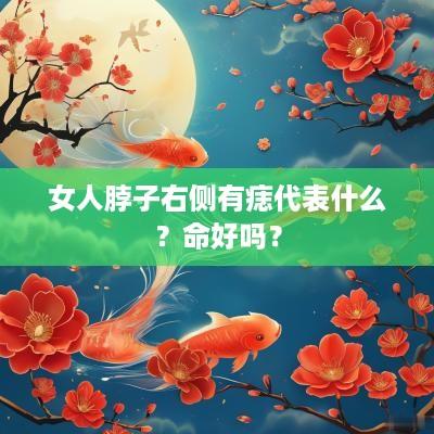 女人脖子右侧有痣代表什么？命好吗？