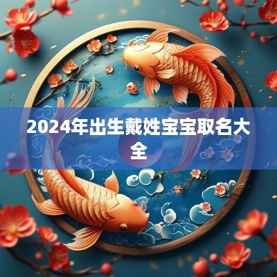 2025年出生戴姓宝宝取名大全