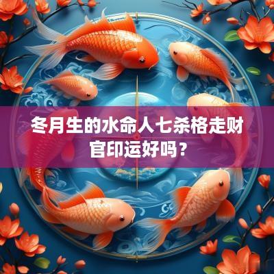 冬月生的水命人七杀格走财官印运好吗？