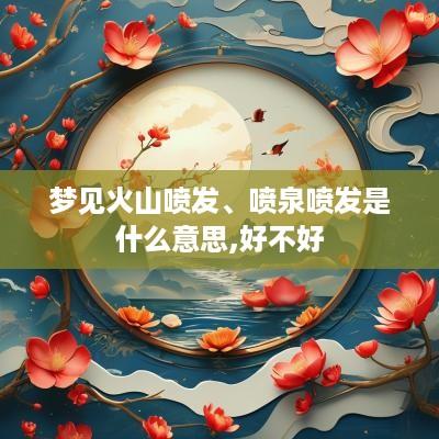 梦见火山喷发、喷泉喷发是什么意思,好不好
