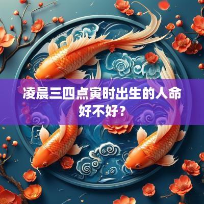 凌晨三四点寅时出生的人命好不好？