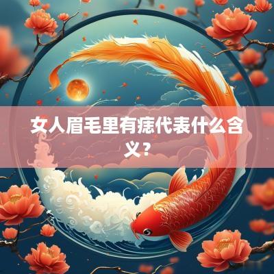 女人眉毛里有痣代表什么含义？