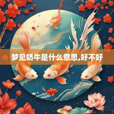 梦见奶牛是什么意思,好不好
