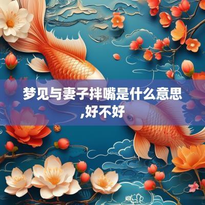 梦见与妻子拌嘴是什么意思,好不好