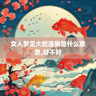 女人梦见大蛇追我是什么意思,好不好