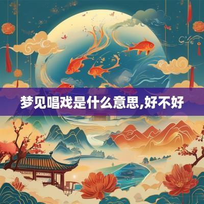 梦见唱戏是什么意思,好不好