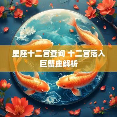 星座十二宫查询 十二宫落入巨蟹座解析
