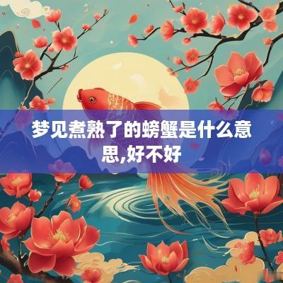 梦见煮熟了的螃蟹是什么意思,好不好