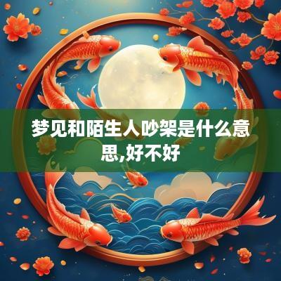 梦见和陌生人吵架是什么意思,好不好