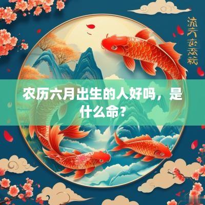 农历六月出生的人好吗，是什么命？