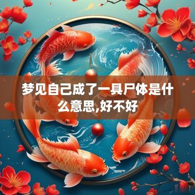 梦见自己成了一具尸体是什么意思,好不好