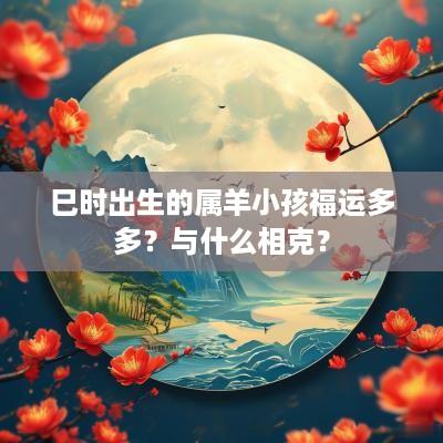 巳时出生的属羊小孩福运多多？与什么相克？