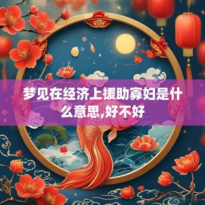 梦见在经济上援助寡妇是什么意思,好不好