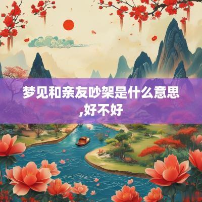 梦见和亲友吵架是什么意思,好不好