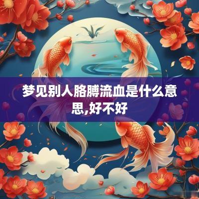 梦见别人胳膊流血是什么意思,好不好