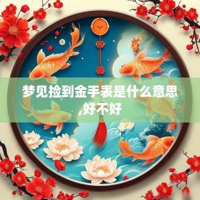 梦见捡到金手表是什么意思,好不好