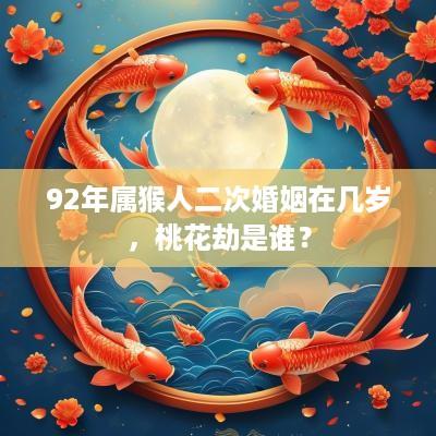 92年属猴人二次婚姻在几岁，桃花劫是谁？