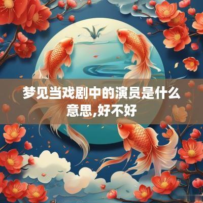 梦见当戏剧中的演员是什么意思,好不好