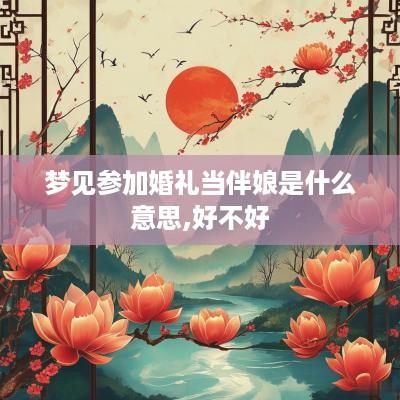 梦见参加婚礼当伴娘是什么意思,好不好