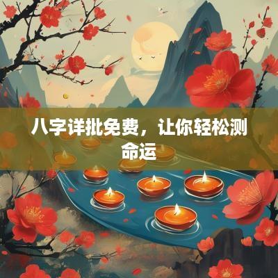 八字详批免费，让你轻松测命运