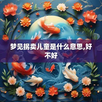梦见拐卖儿童是什么意思,好不好